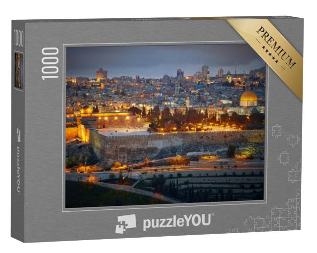 Puzzel 1000 stukjes „Avondbeeld van de Oude Stad van Jeruzalem. Israël“