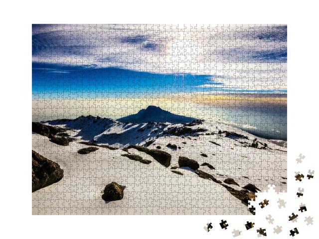 Puzzle 1000 Teile „Schnee, Eis und Gletscher auf dem Gipfel des Kilimandscharo“