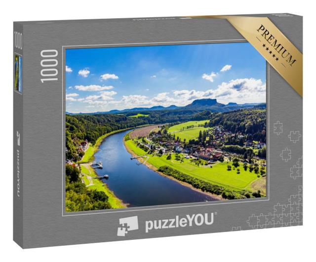 Puzzle 1000 Teile „Blick vom Aussichtspunkt Bastei in der Sächsischen Schweiz“