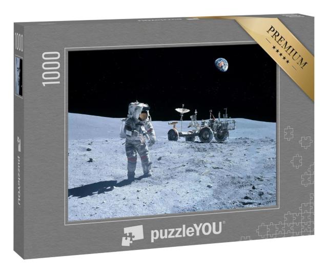 Puzzle 1000 Teile „Astronaut am Mond-Rover, Mond, NASA“