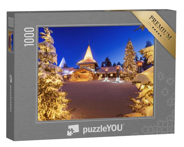 Puzzel 1000 stukjes „Kerstmannen dorp in Rovaniemi in Lapland in de winter, Finland“