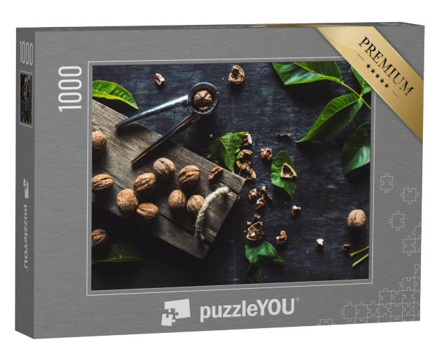 Puzzel 1000 stukjes „Walnoten met de bladeren van de walnotenboom“