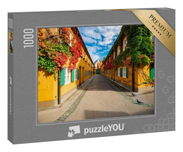 Puzzle 1000 Teile „Die Fuggerei in der Stadt Augsburg, Deutschland“