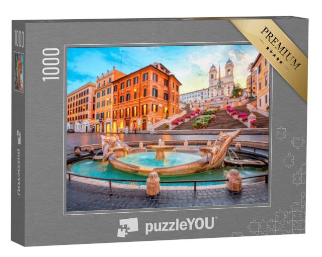 Puzzel 1000 stukjes „Spaanse Trappen: Rome in de ochtend, Italië“