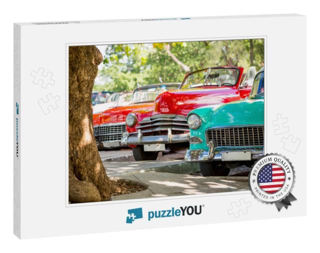 Classic Cars in Havana, Cuba... Jigsaw Puzzle