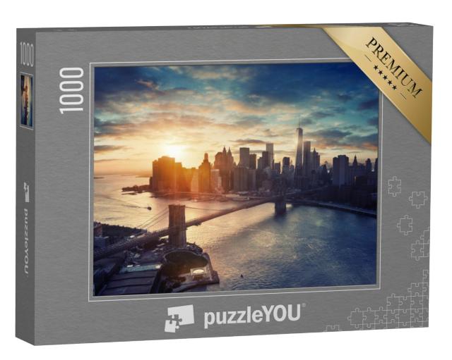 Puzzel 1000 stukjes „Manhattan bij zonsondergang, New York“