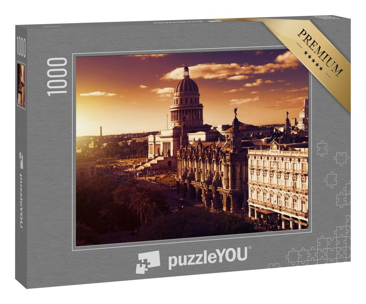 Puzzle 1000 Teile „Verzauberter Sonnenuntergang in Havanna, Kuba“