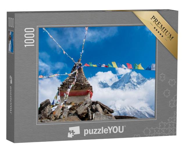 Puzzel 1000 stukjes „Boeddhistische stoepa in de bergen, Everest, Nepal“