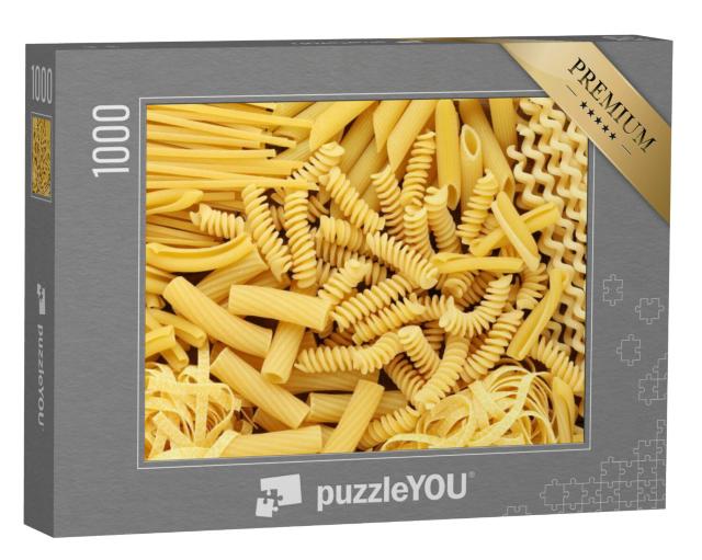 Puzzel 1000 stukjes „Verschillende soorten en vormen Italiaanse pasta“