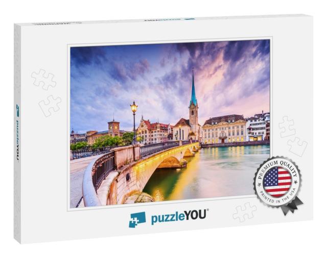 Zurich, Switzerland. View of the Historic City Center wit... Jigsaw Puzzle