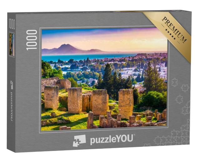 Puzzel 1000 stukjes „Overblijfselen van Carthago: Uitzicht vanaf de heuvel Byrsa, Tunesië“