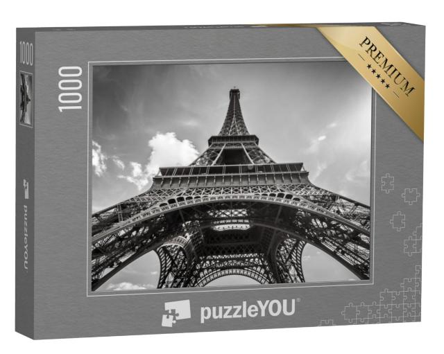 Puzzel 1000 stukjes „Eiffeltoren Parijs, zwart-wit“