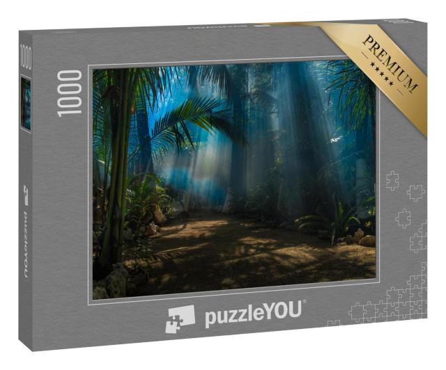 Puzzle 1000 Teile „Morgenlicht in einem Dschungelgarten“