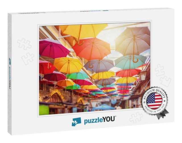 Limassol, Cyprus - 10. 10. 2019 Umbrellas in Limassol Cen... Jigsaw Puzzle