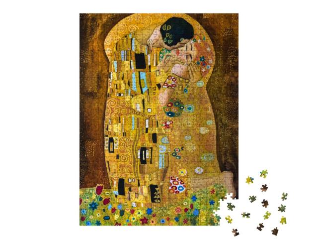 Puzzle 1000 Teile „Klimt-inspirierte abstrakte Batikmalerei“