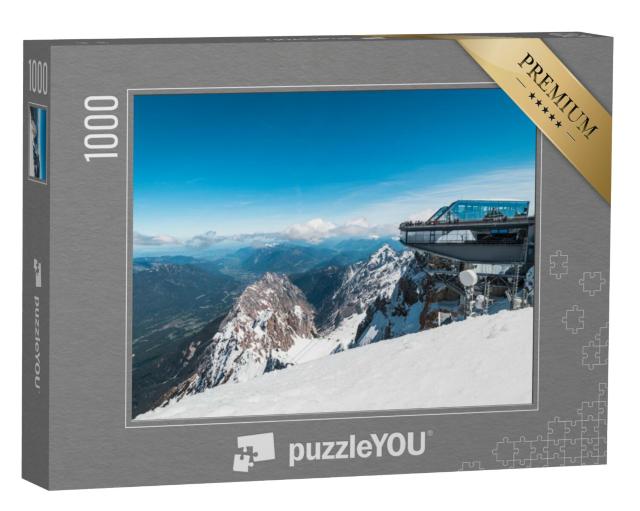 Puzzel 1000 stukjes „Op de top van de Zugspitze, de hoogste berg van Duitsland“