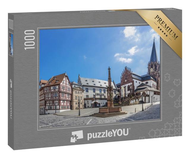 Puzzle 1000 Teile „Wunderschöne Stiftsbasilika in Aschaffenburg, Deutschland“