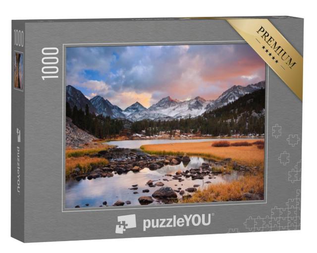 Puzzel 1000 stukjes „Prachtige zonsondergang in de bergen“