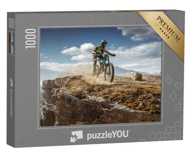 Puzzel 1000 stukjes „Mountainbikers over de helling“