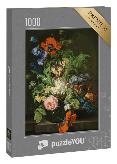 Puzzle 1000 Teile „Tulpen und Rosen im Stil der alten niederländischen Meister, Öl auf Leinwand, 2019“