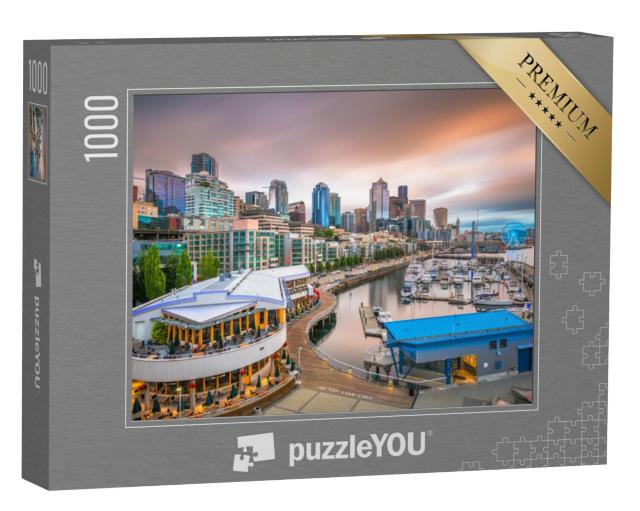 Puzzel 1000 stukjes „Schemering in Seattle, Washington, Verenigde Staten“