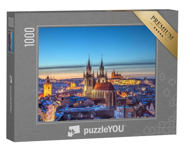 Puzzel 1000 stukjes „Uitzicht over het historische centrum van Praag“