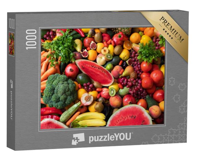 Puzzel 1000 stukjes „Verscheidenheid aan groenten en fruit“