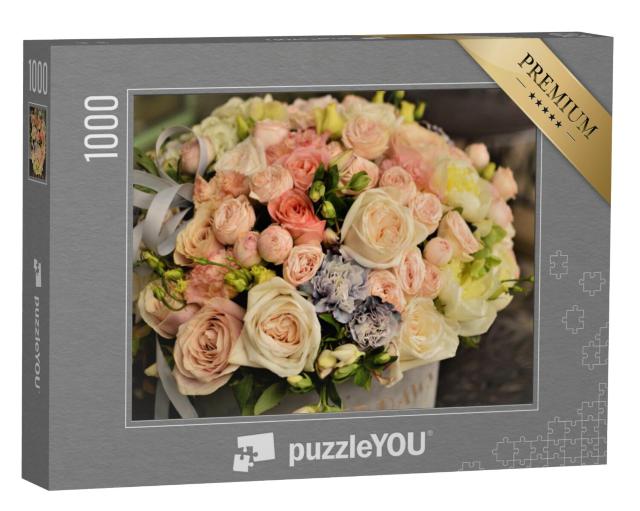 Puzzel 1000 stukjes „Een boeket delicate bloemen“