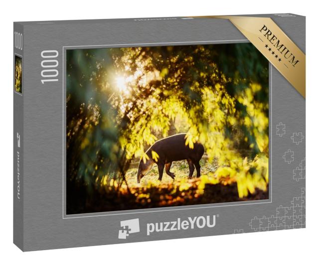 Puzzle „Tapir im Sonnenlicht im Wald eines Zoos“