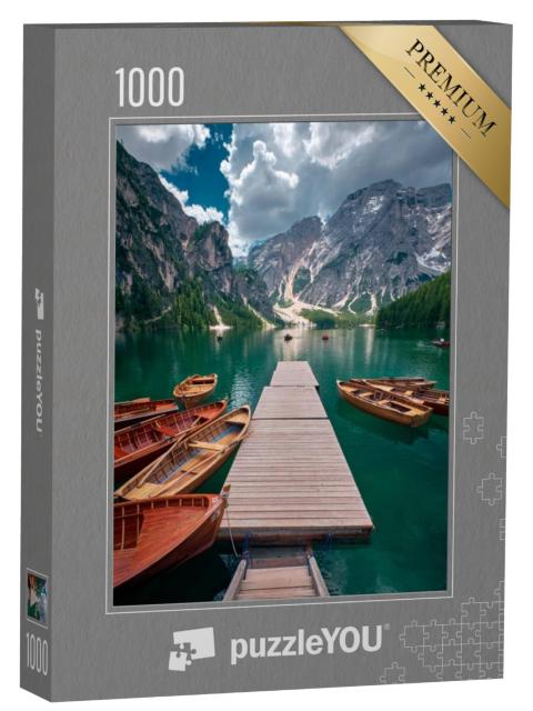 Puzzel 1000 stukjes „Het landschap rond het meer van Braies, Dolomieten, Italië“