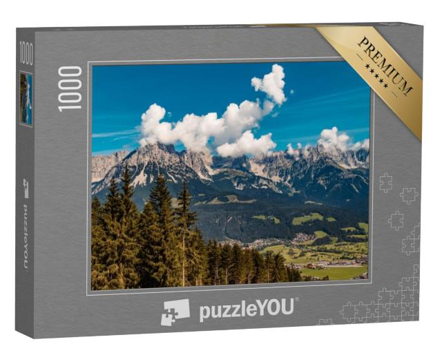 Puzzel 1000 stukjes „Ellmau op de Hartkaiser top, Tirol, Oostenrijk“