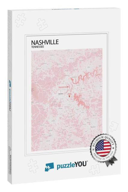 Poster Nashville - Tennessee Map. Road Map. Illustration... Jigsaw Puzzle