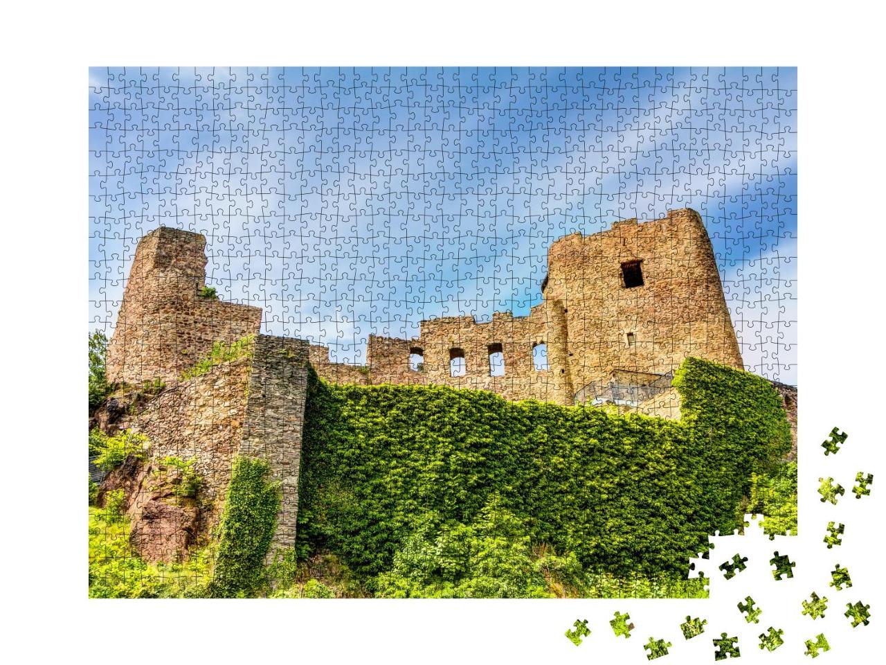 Puzzle 1000 Teile „Burgruine in Frauenstein im Erzgebirge, Deutschland“