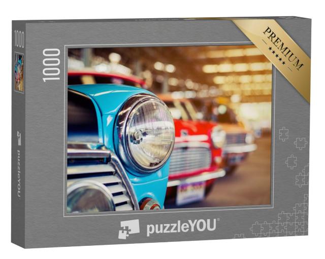 Puzzel 1000 stukjes „Prachtige klassieke auto's op een rij“