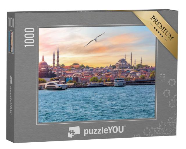 Puzzel 1000 stukjes „Suleymaniye Moskee en Rustem Pasha Moskee, Istanbul, Turkije“