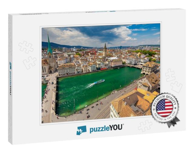 Scenic Panoramic View of the City & the Bridge Munsterbru... Jigsaw Puzzle