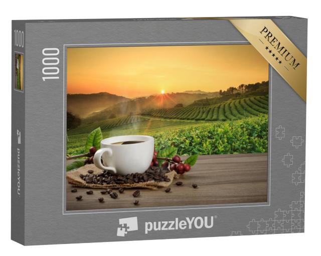 Puzzel 1000 stukjes „Een kopje vers gezette koffie“