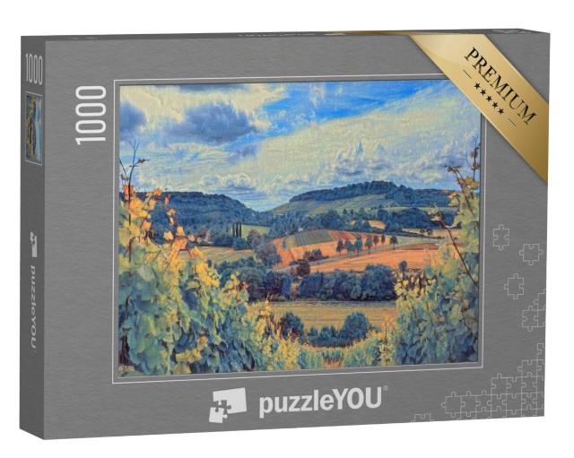 Puzzel 1000 stukjes „in de stijl van Paul-Cezanne - Wijngaarden bij Heilbronn, Duitsland“