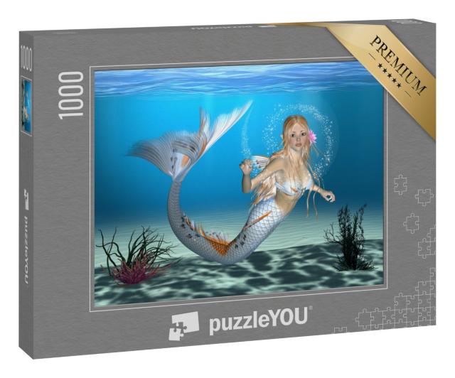 Puzzle „Meerjungfrau im blauen Fantasy-Ozean“
