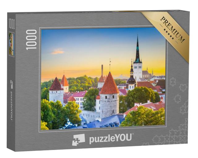 Puzzel 1000 stukjes „Skyline van de stad Tallinn, Estland“