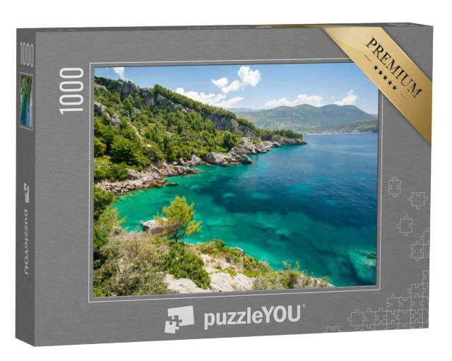 Puzzel 1000 stukjes „Turquoise gekleurde kust in Himare, Albanese Rivièra, Albanië“