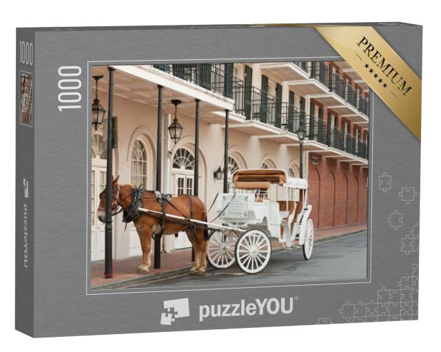 Puzzel 1000 stukjes „Elegante paardenkoets in het French Quarter, New Orleans“