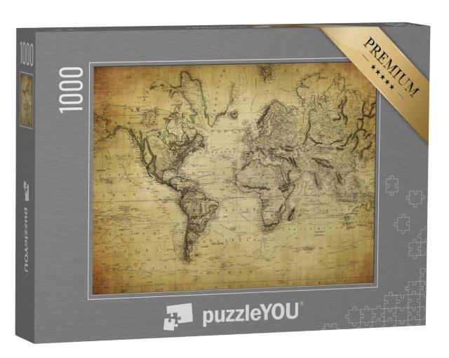 Puzzel 1000 stukjes „Oude wereldkaart uit 1814“