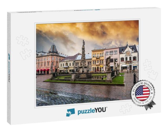 Kosice Main Street in City Center with Plague Column... Jigsaw Puzzle