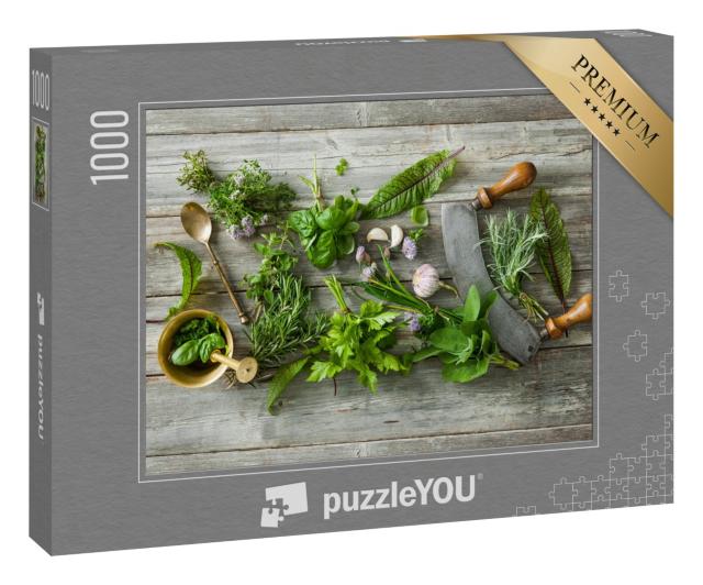 Puzzle 1000 Teile „Frische Küchenkräuter und Gewürze“
