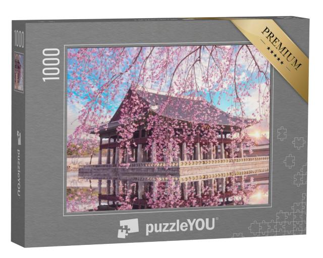 Puzzel 1000 stukjes „Kersenbloesem bij het Gyeongbokgung Paleis in Seoul“