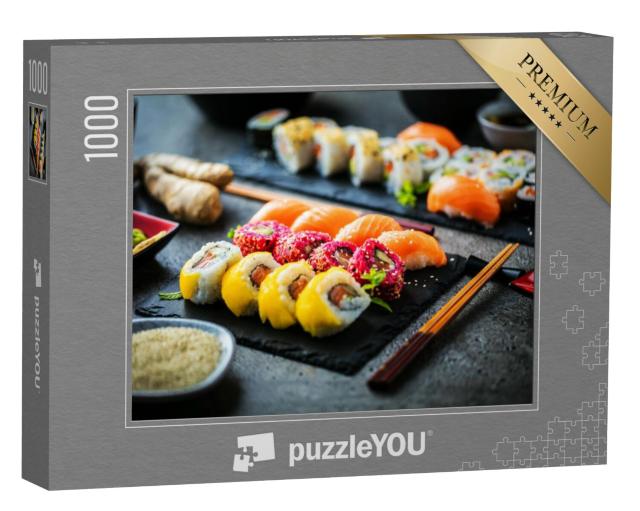 Puzzel 1000 stukjes „Sushi op leien“