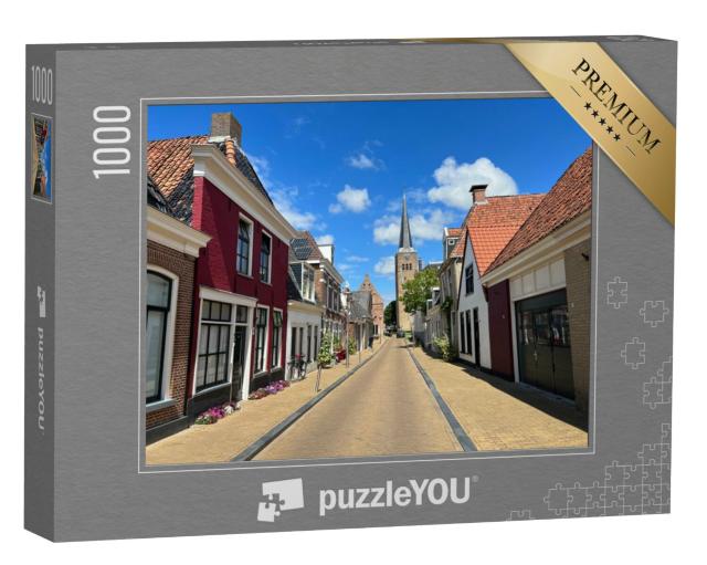 Puzzel 1000 stukjes „Straat in het historische centrum van Franeker Friesland, Nederland“