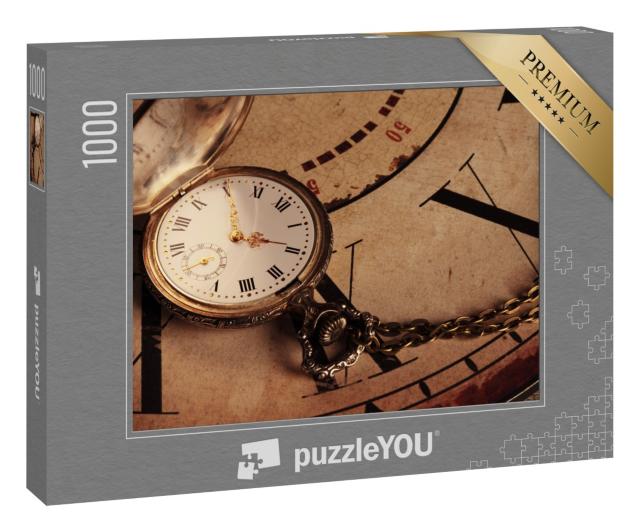Puzzle „Eine goldene Taschenuhr als Vintage-Uhr“