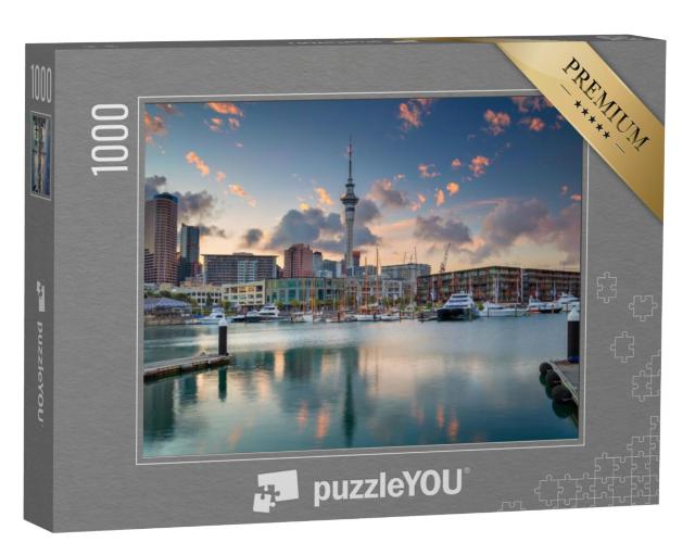 Puzzel 1000 stukjes „Auckland skyline bij zonsopgang, Nieuw-Zeeland“